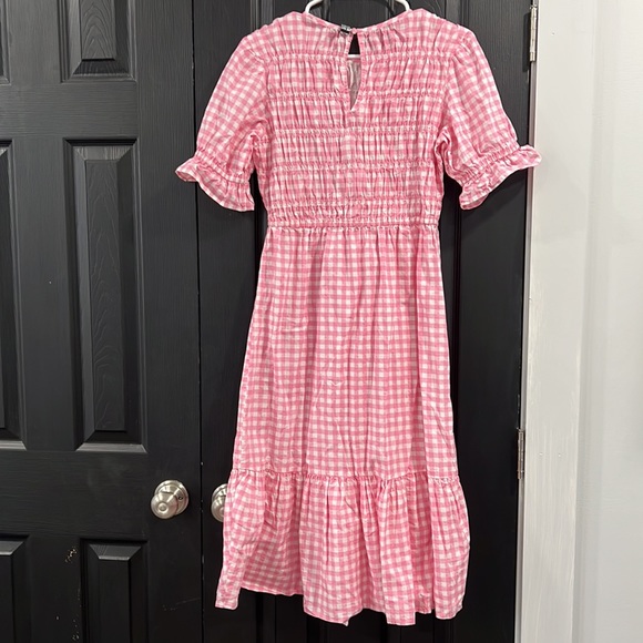 Pink and White Gingham Midi Dress size 8 - Picture 2 of 7